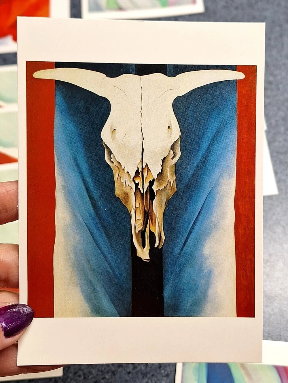 Georgia O'Keeffe Vintage Floral Card Set: Red, White, Blue &Music Pink & Blue II